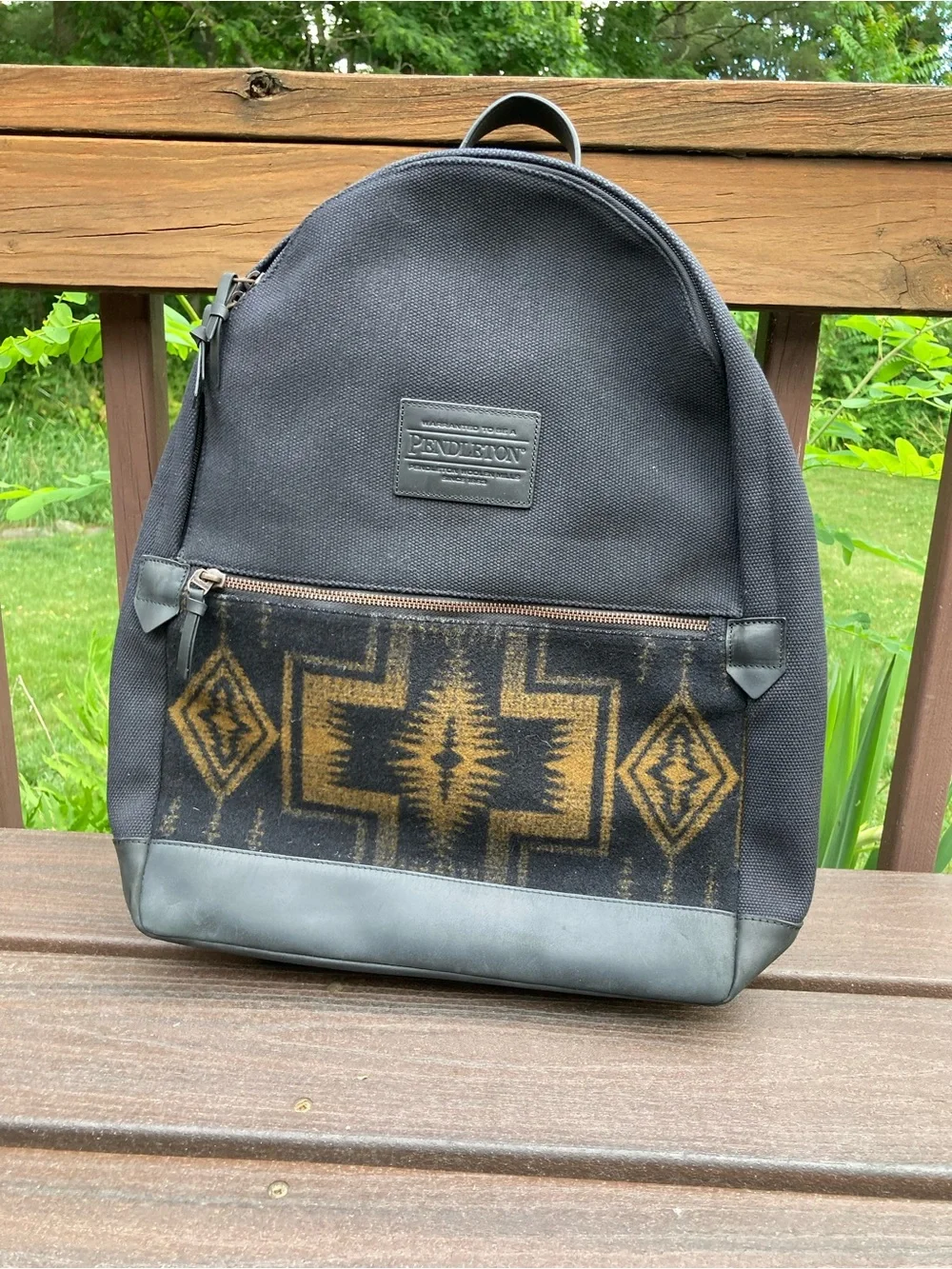 NWOT Pendleton Rock Point Backpack Black and Brown/Tan Southwestern Pattern